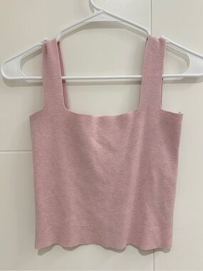 Women’s Square Neck Knit Tank Top - Dusty Pink